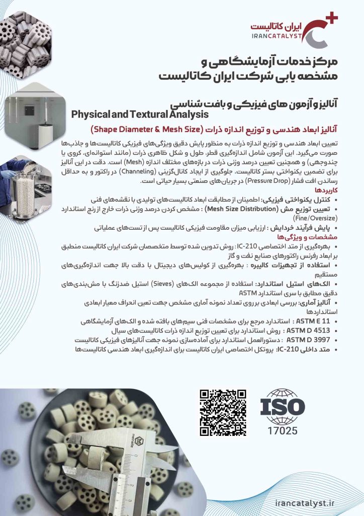 خدمات ازمایشگاهی شرکت ایران کاتالیست