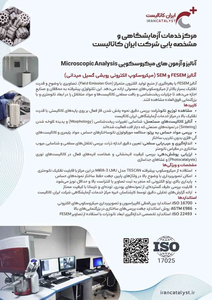 خدمات ازمایشگاهی کاتالیست SEM