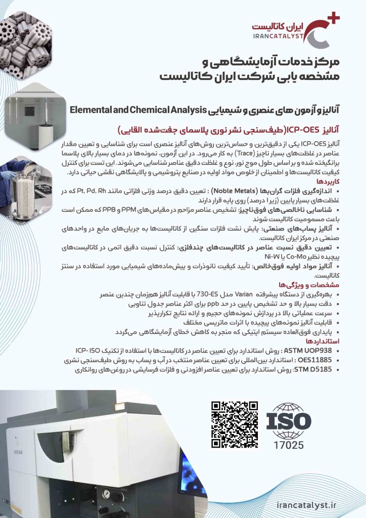 icp خدمات ازمایشگاهی شرکت ایران کاتالیست